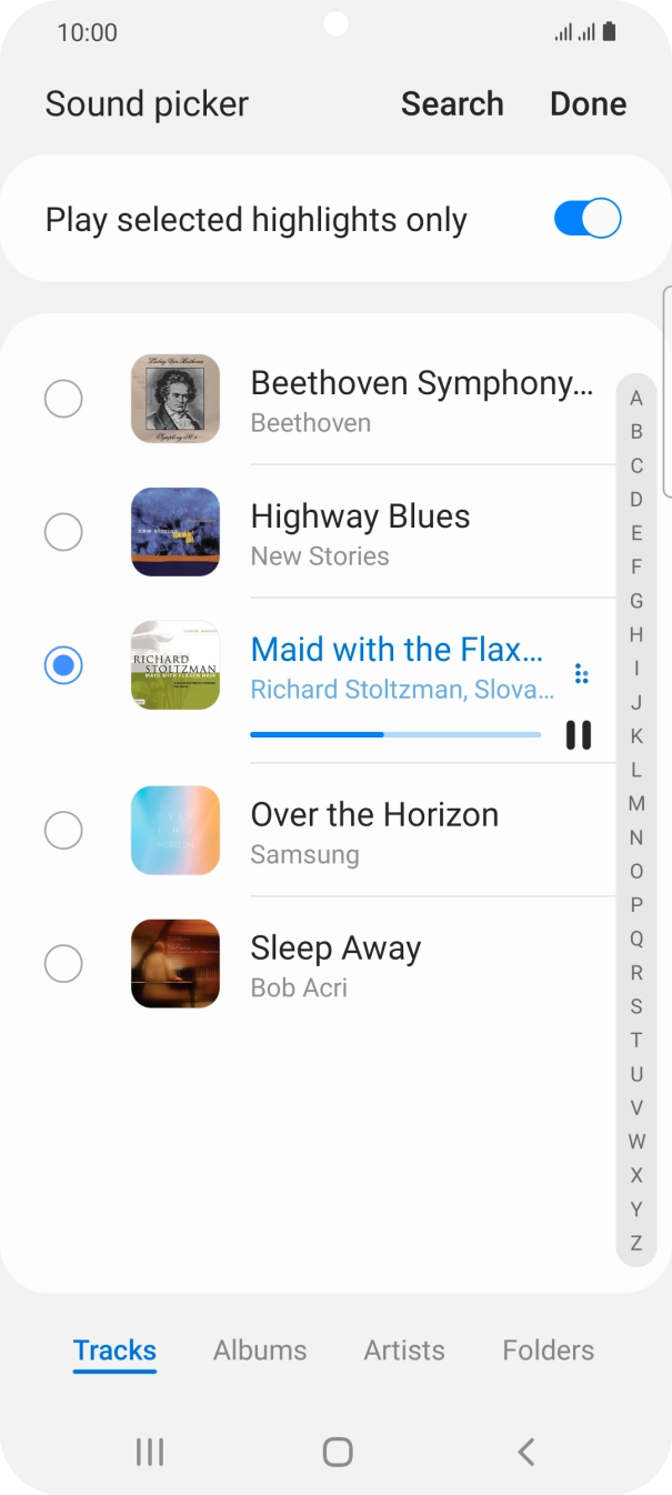 Once you've found a ringtone you like, press Done.
