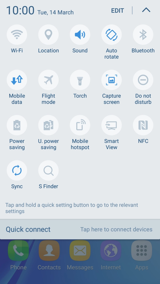 Press Flight mode to turn the function on or off.