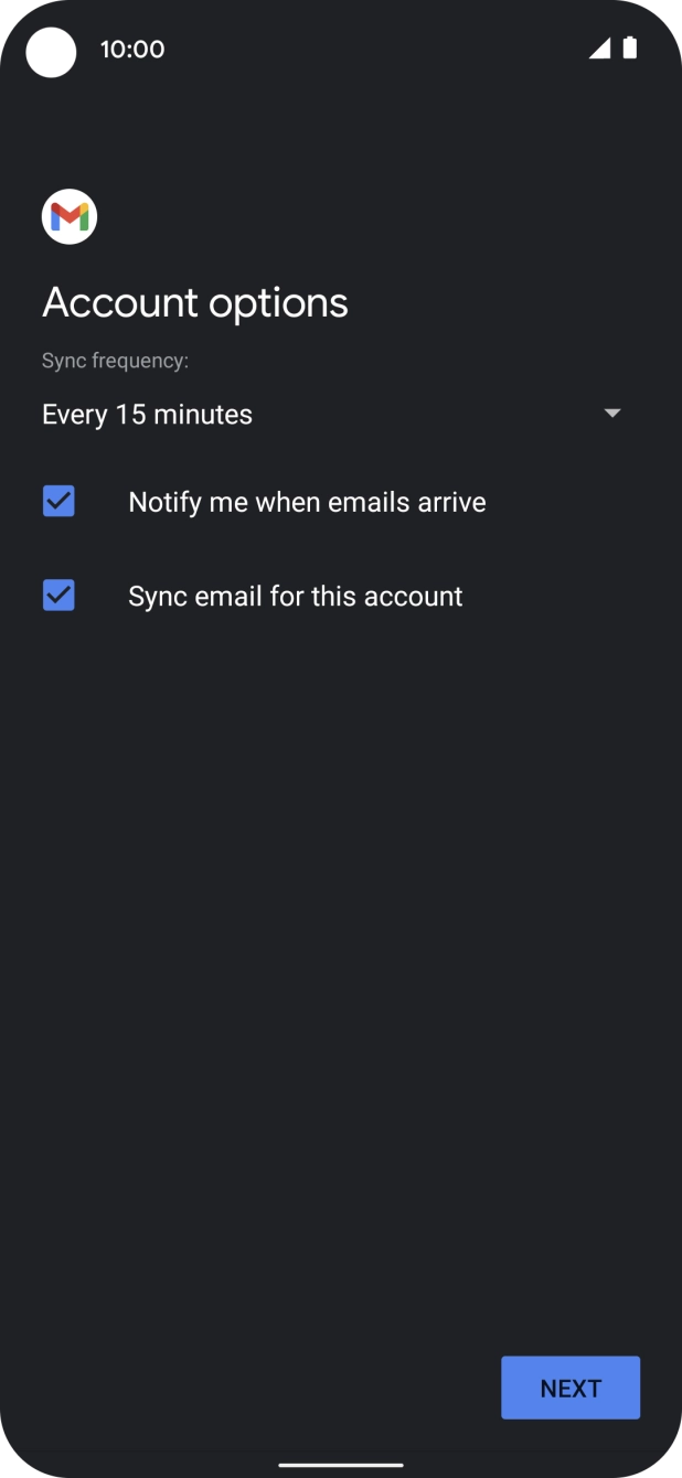 Press the drop down list below 'Sync frequency:'. Press the drop down list below 'Sync frequency:'.