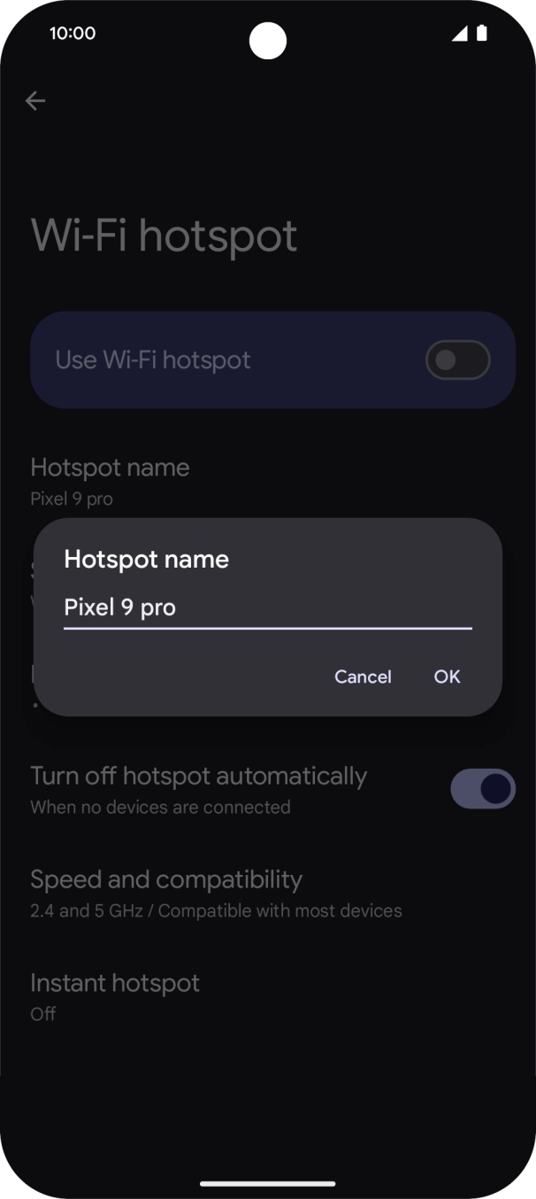 Key in the required WiFi hotspot name and press OK. Key in the required WiFi hotspot name and press OK.