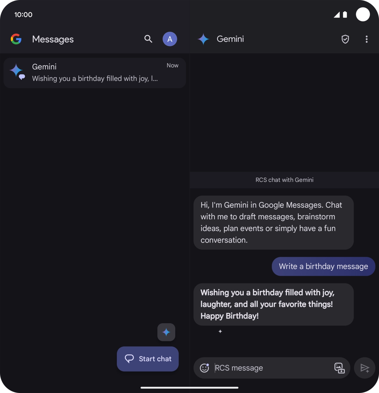 The text suggestion from Gemini is displayed. The text suggestion from Gemini is displayed.