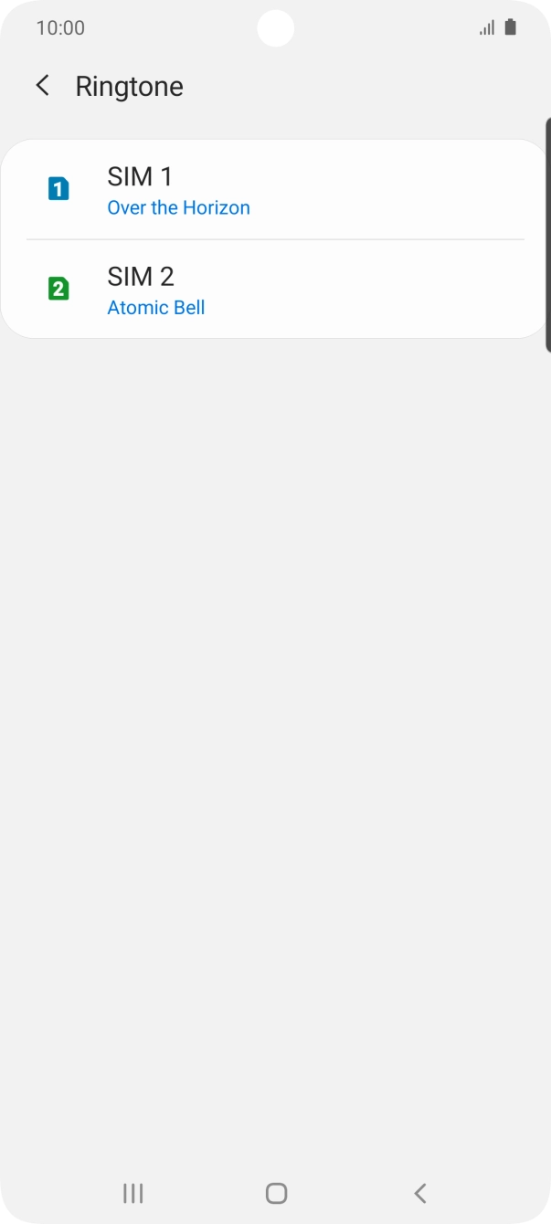 Press the name of the SIM.