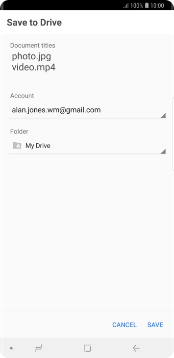 Press the field below 'Folder' and go to the required folder.