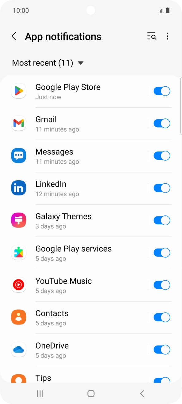 Press the drop down list.