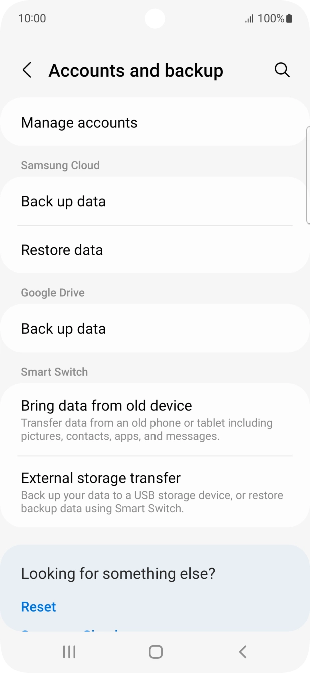 Press Manage accounts.