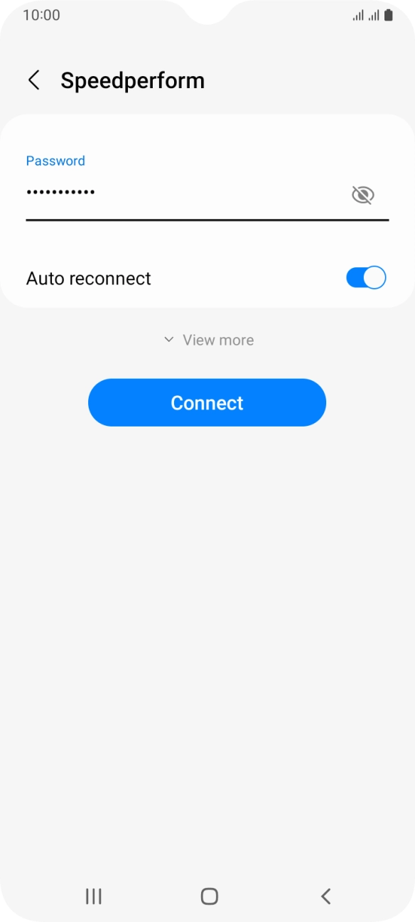 Key in the password for the WiFi network and press Connect.