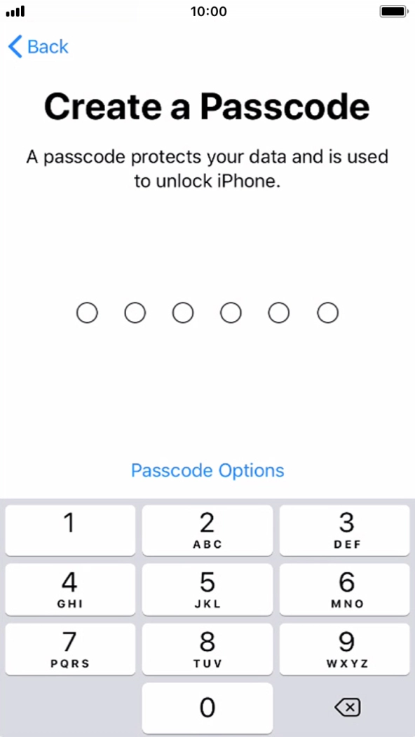 Press Passcode Options.