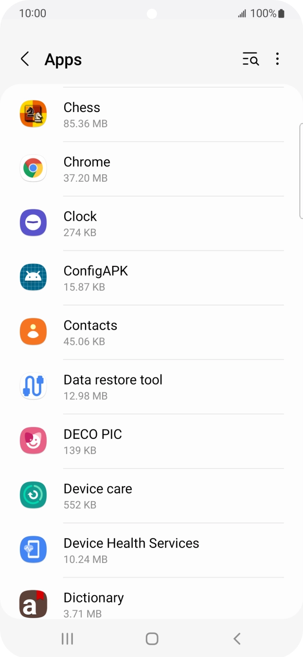 Press the required app.