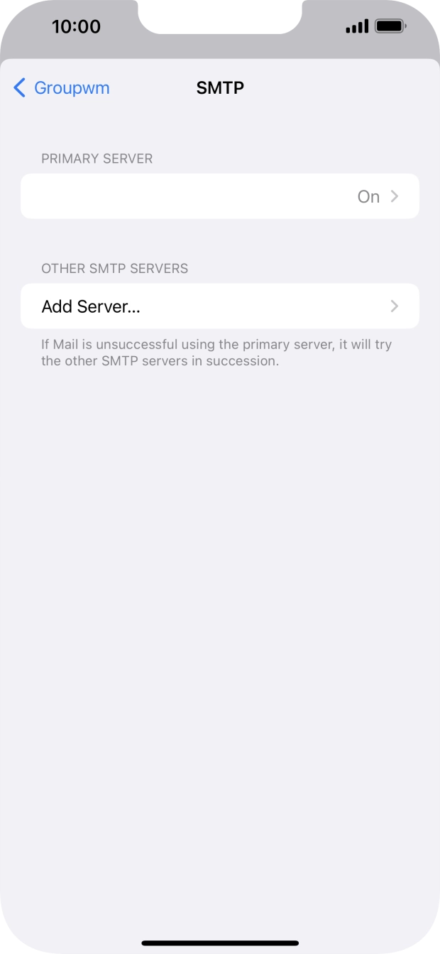 Press the field below 'PRIMARY SERVER'. Press the field below 'PRIMARY SERVER'.