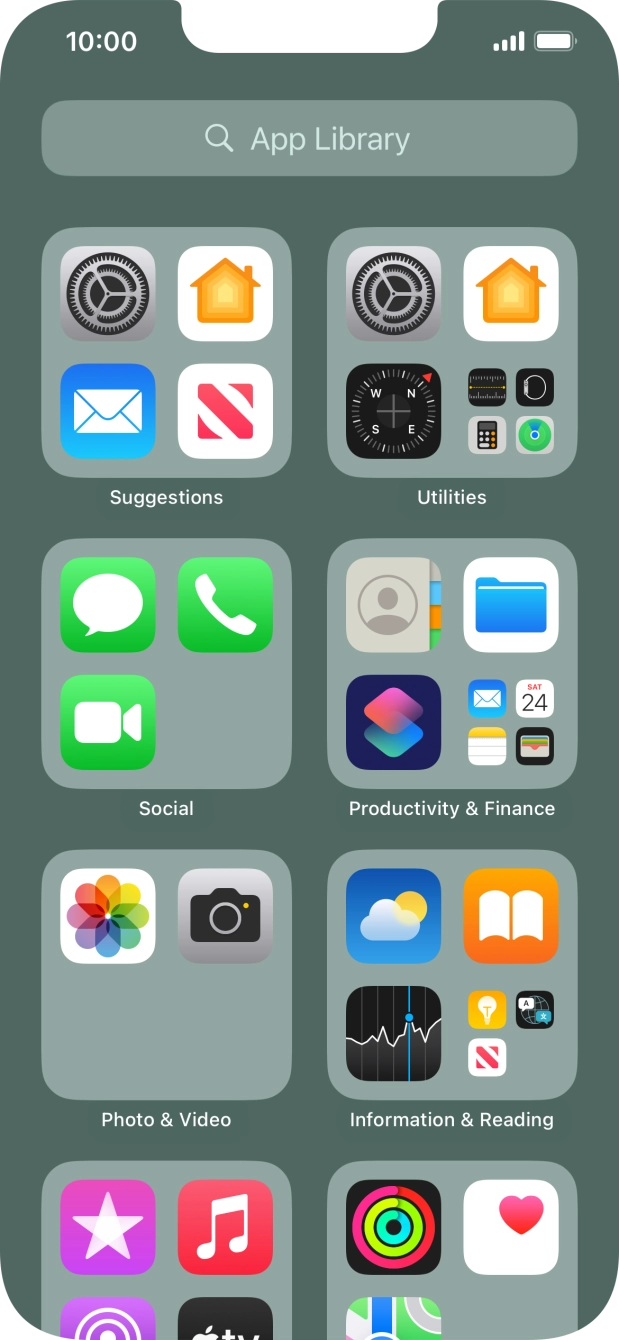 Press the required app. Press the required app.