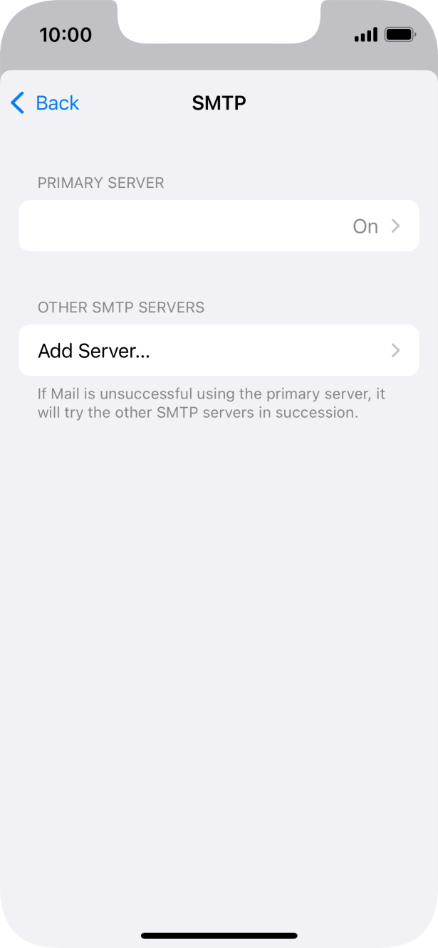 Press the field below 'PRIMARY SERVER'. Press the field below 'PRIMARY SERVER'.