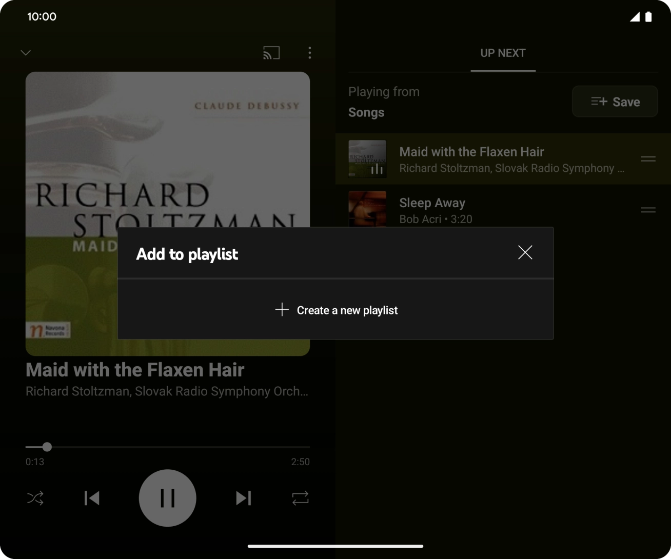 Press Create a new playlist. Press Create a new playlist.