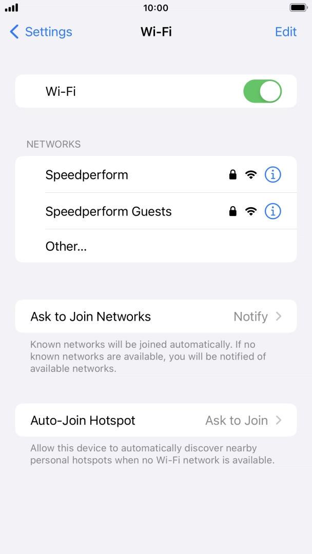 Press the required WiFi network and key in the password for the WiFi network.