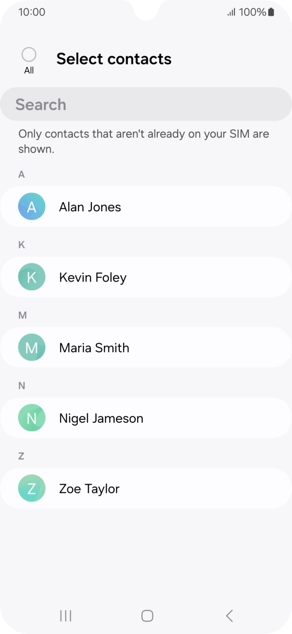 Press the field above 'All'. Press the field above 'All'.