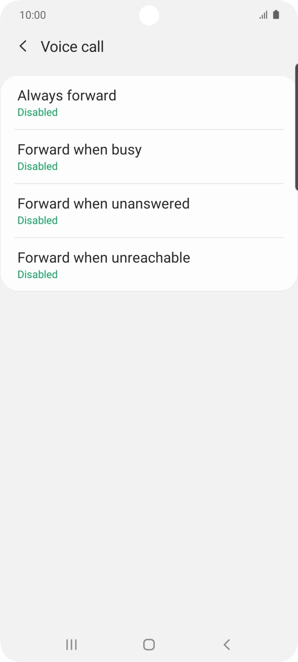 Press the required divert type.