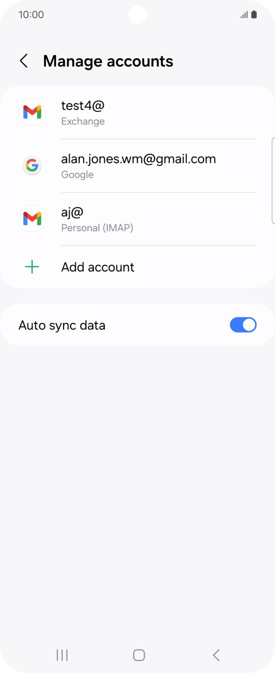 Press the indicator next to 'Auto sync data' to turn the function on or off.