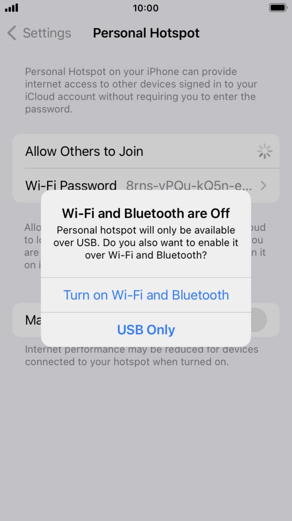 If WiFi is turned off, press Turn on Wi-Fi and Bluetooth.