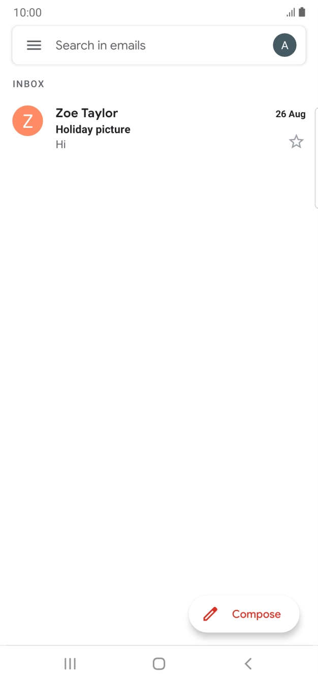 Press the email account icon.