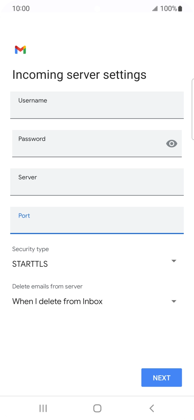 Press the drop down list below 'Security type'. Press the drop down list below 'Security type'.