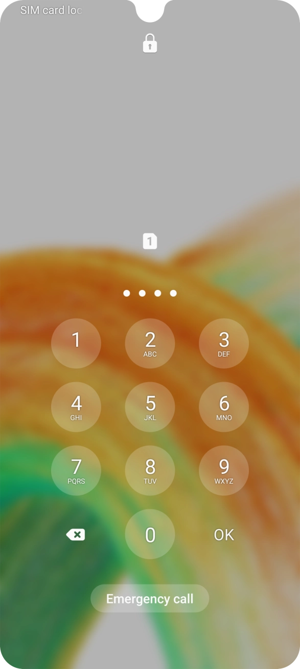 Key in your SIM PIN and press OK. The default SIM PIN is 0000.