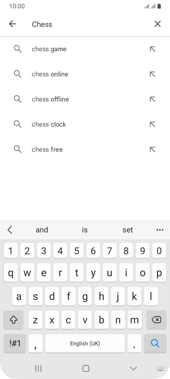 Key in the name or subject of the required app and press the search icon.