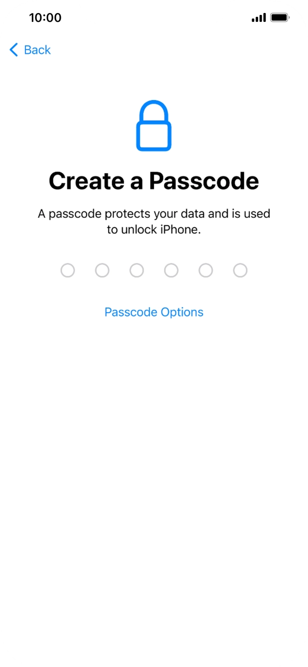 Press Passcode Options.