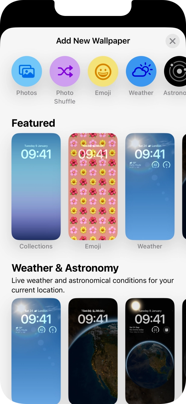 Press the required category and follow the instructions on the screen to select the required background image. Press the required category and follow the instructions on the screen to select the required background image.