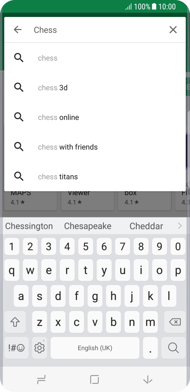 Key in the name or subject of the required app and press the search icon.