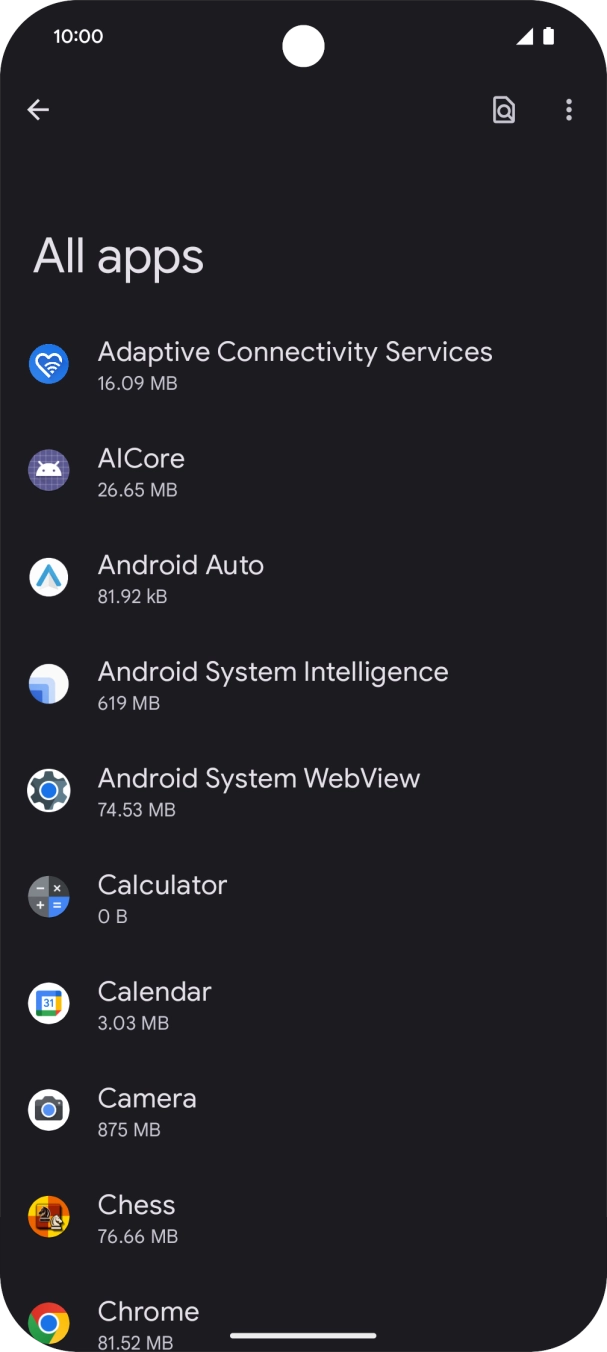 Press the required app.