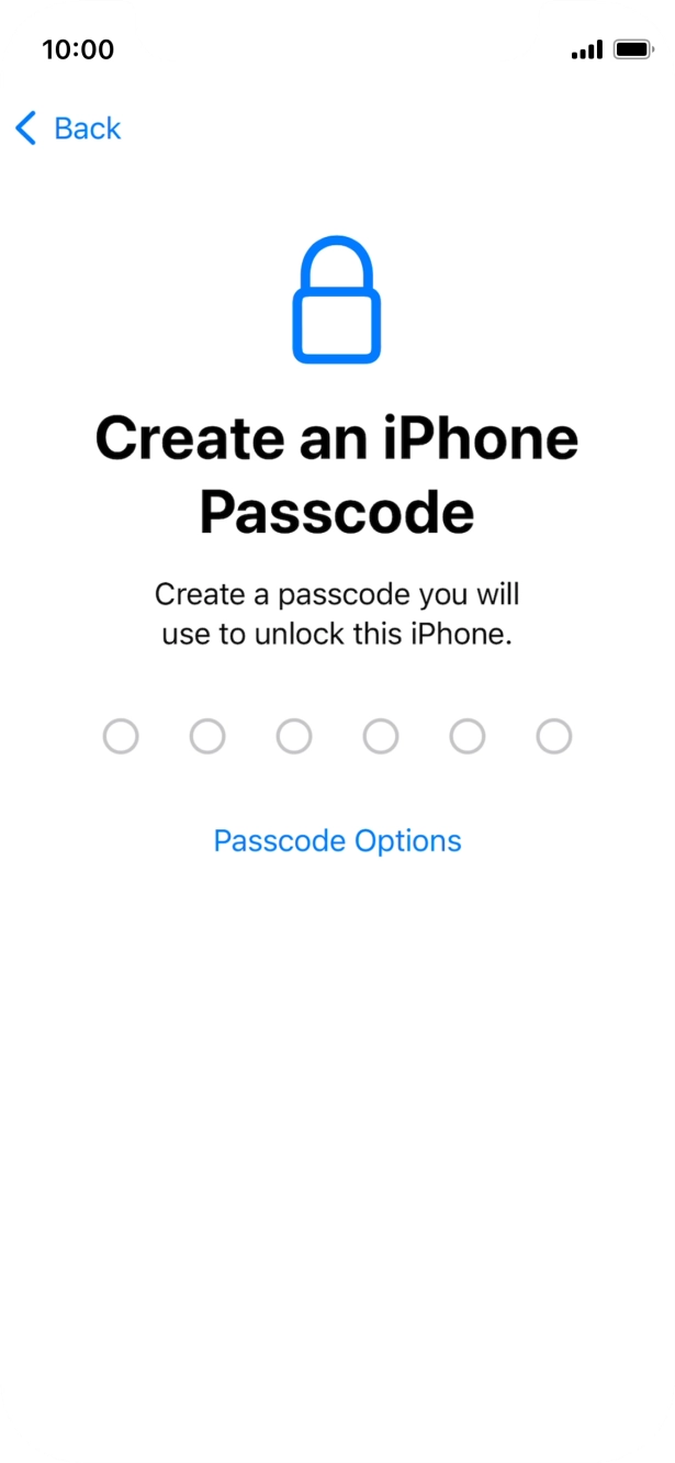 Press Passcode Options.
