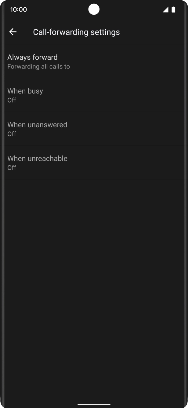 Press the required divert type.