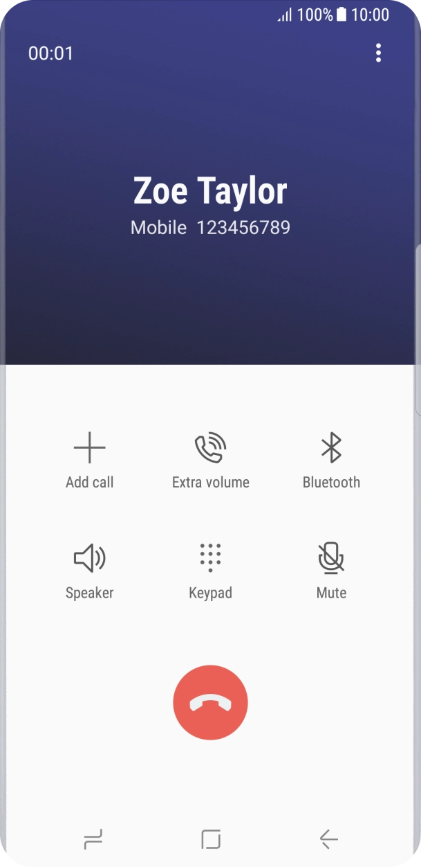 Press the end call icon.