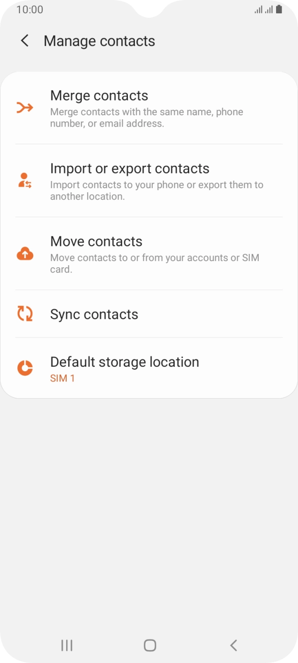 Press Import or export contacts.