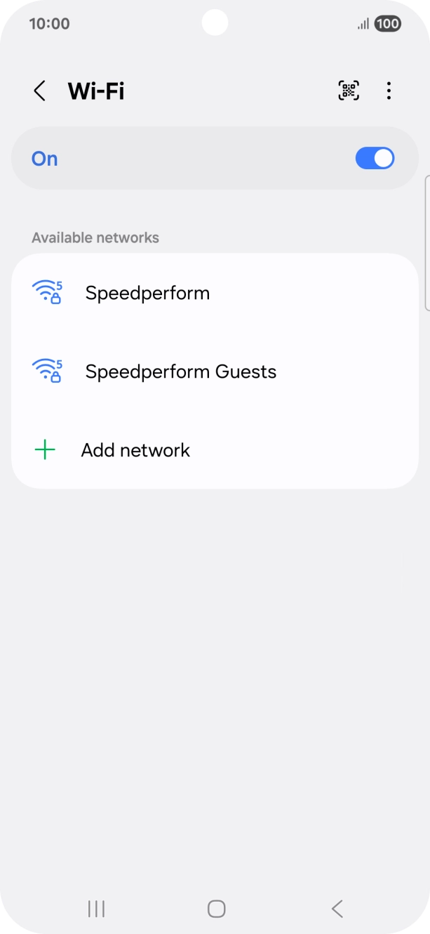 Press the required WiFi network.