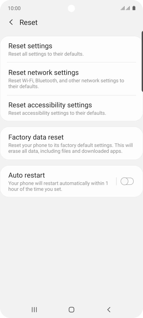 Press Factory data reset.