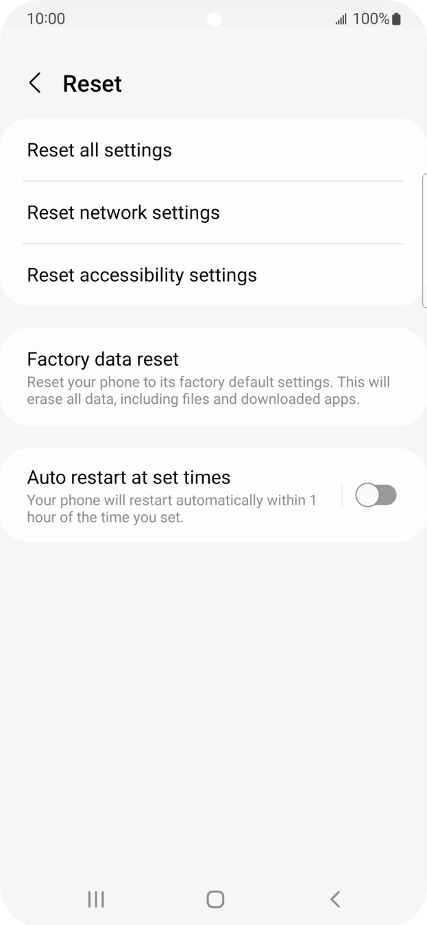 Press Factory data reset.