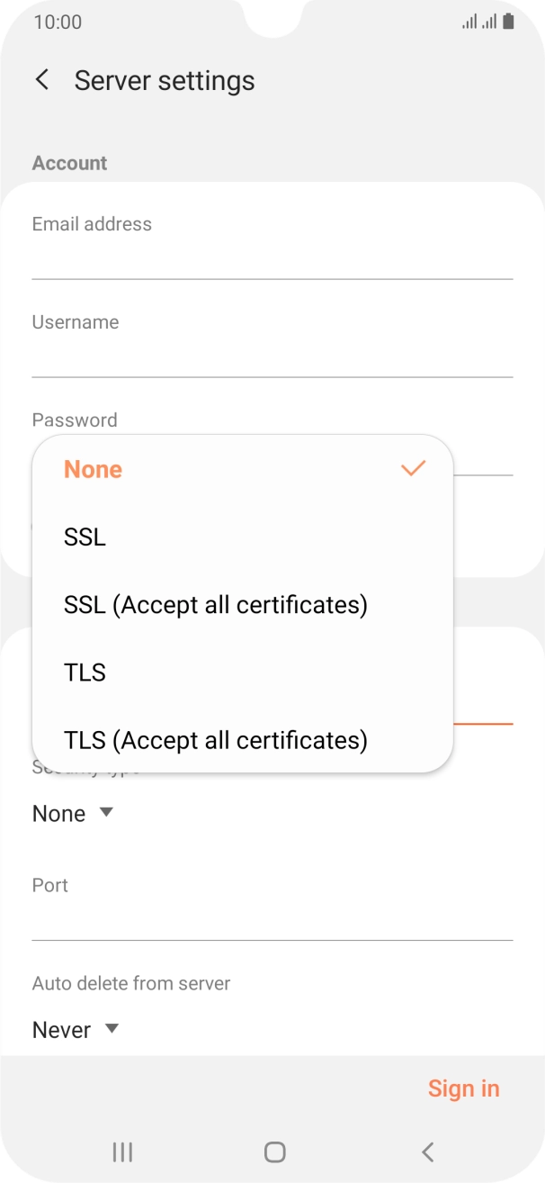 Press None to turn off the function.