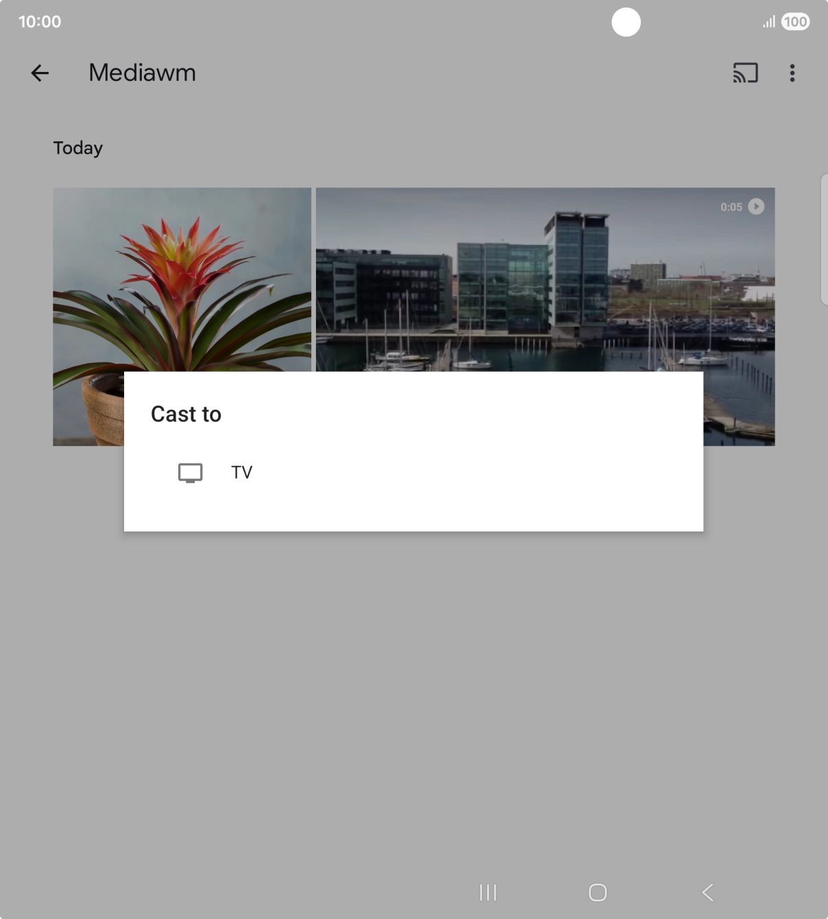 Press the required device.