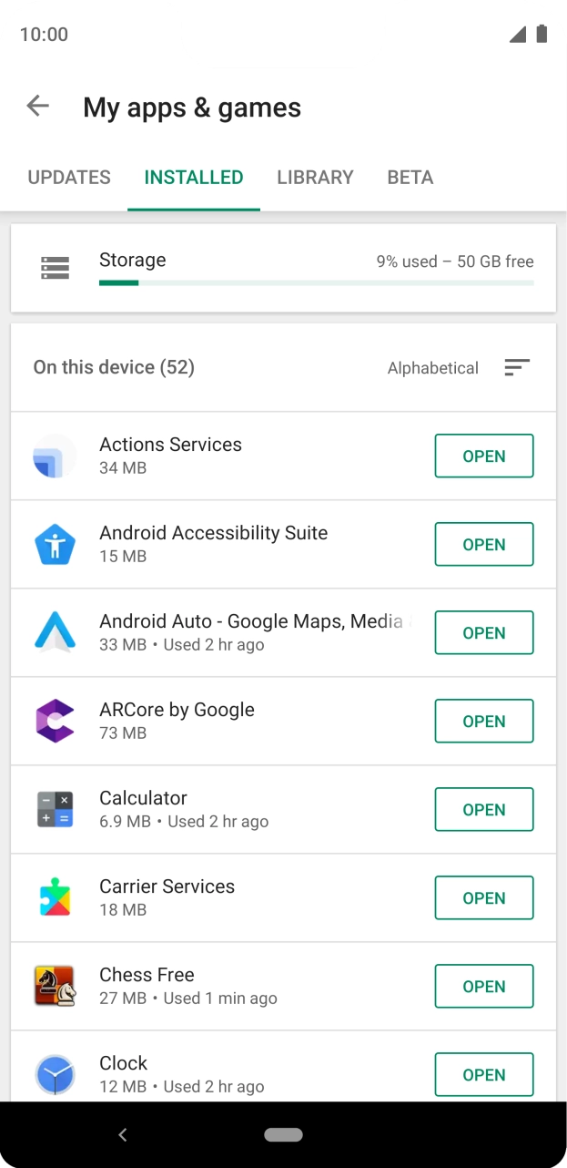 Press the required app.