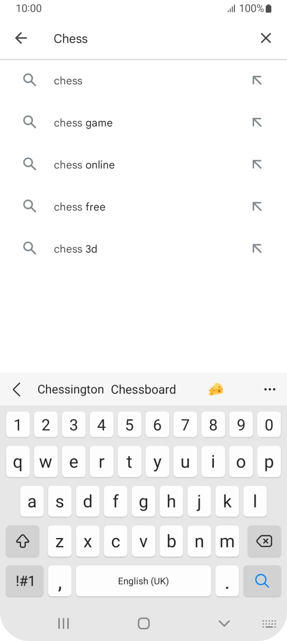 Key in the name or subject of the required app and press the search icon.