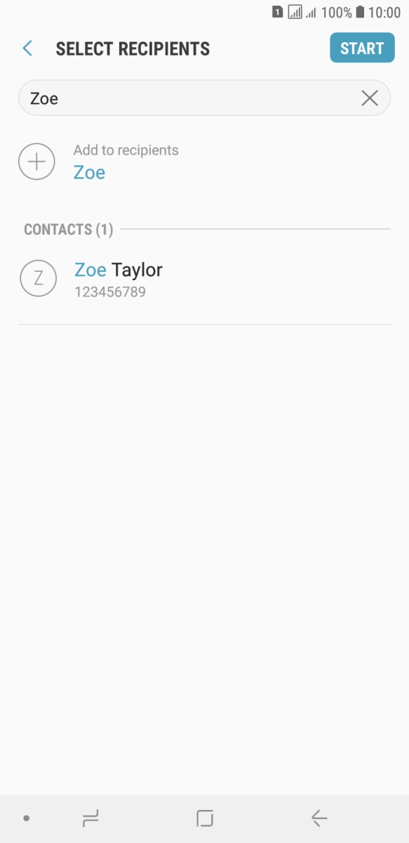 Press the required contact.