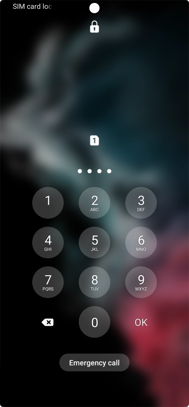 Key in your SIM PIN and press OK. The default SIM PIN is 0000.