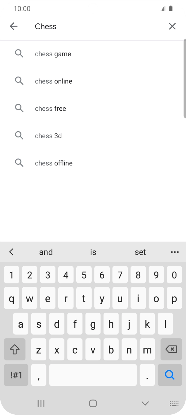 Key in the name or subject of the required app and press the search icon.