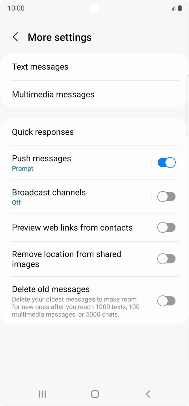 Press Text messages. Press Text messages.