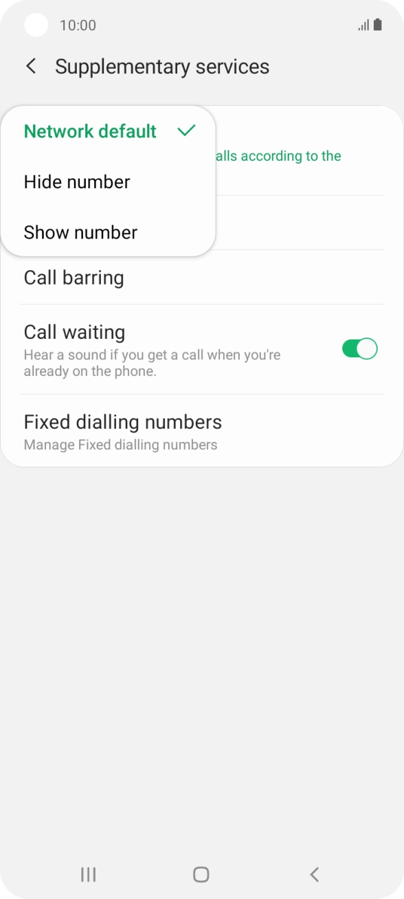 Press Show number to turn on caller identification.