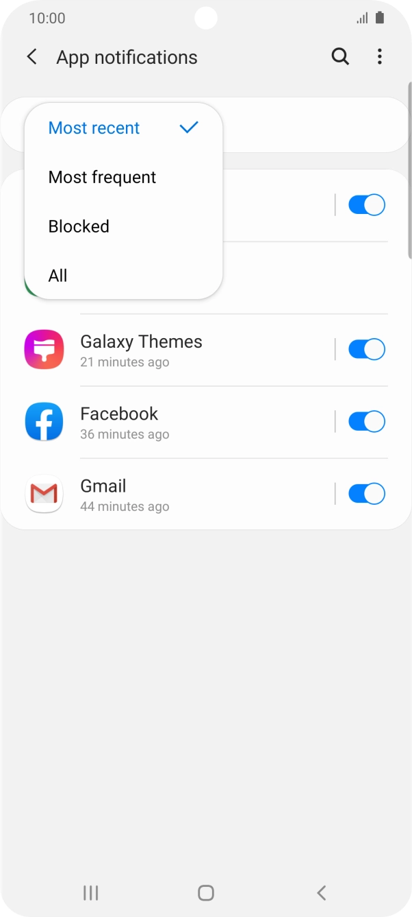 Press the required setting. Press the required setting.