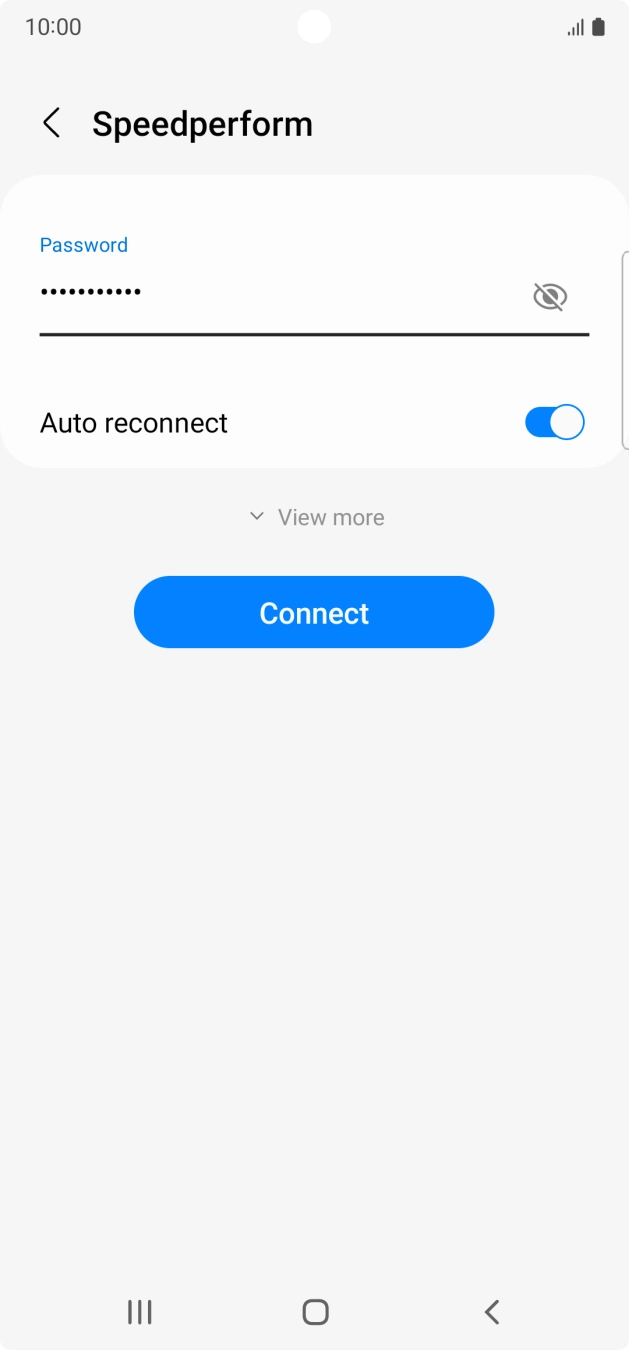 Key in the password for the WiFi network and press Connect.