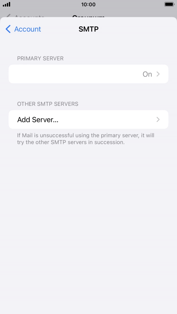 Press the field below 'PRIMARY SERVER'. Press the field below 'PRIMARY SERVER'.