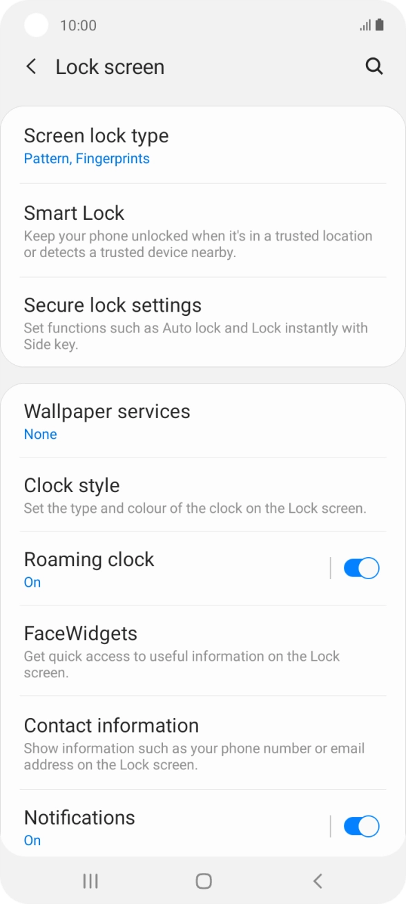 Press Screen lock type and key in the additional phone lock code.