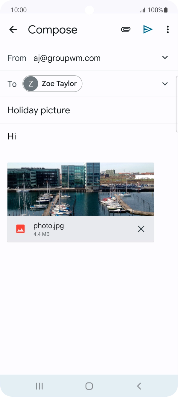 Press the send icon when you've finished your email. Press the send icon when you've finished your email.